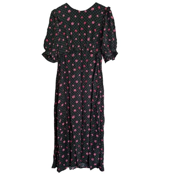 Nobody's Child LONDON Checkerboard Floral Midi Dress US6 EU38 - Picture 4 of 13